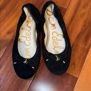 Sam Edelman black baller flats with golden detail